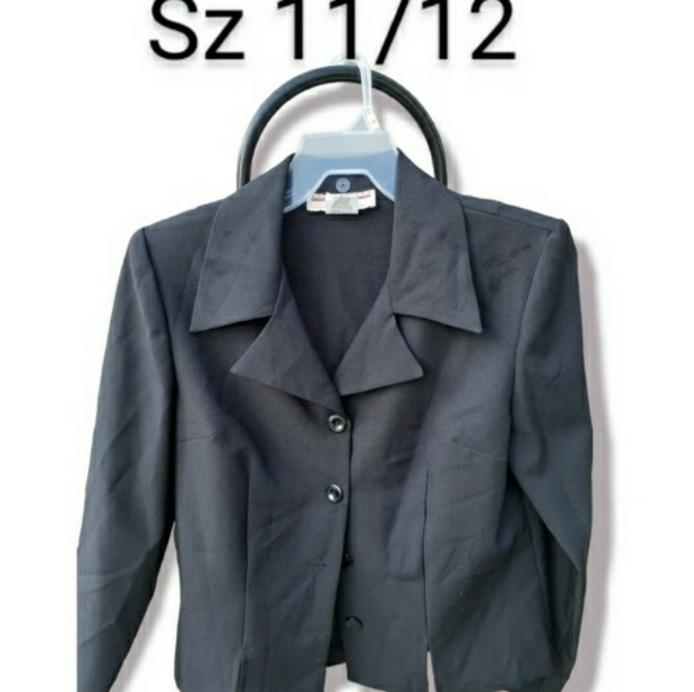 Womens vintage Sz 11/12 Black Expressions Blazer Cropped button up Jacket - Picture 1 of 4